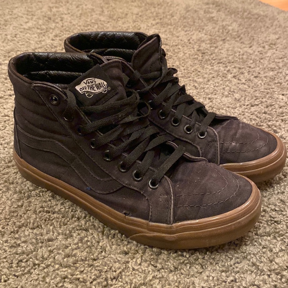 Black vans with gum sole